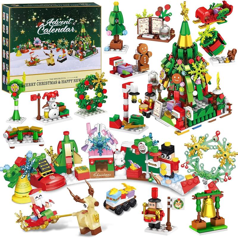 Calendario de Adviento de bloques de construcción de Navidad