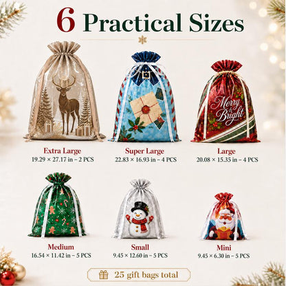 Bolsas Navideñas con Cordón