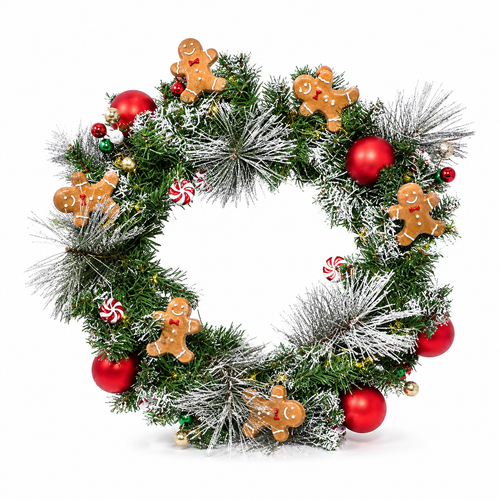 Christmas LED Gingerbread Wreath