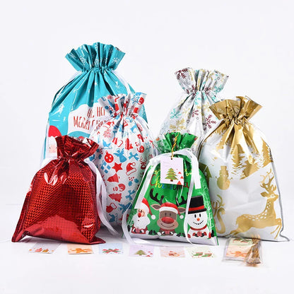 Bolsas de regalo navideñas con cordón