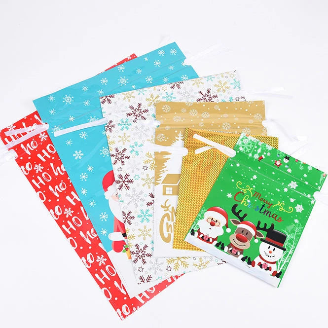 Bolsas de regalo navideñas con cordón