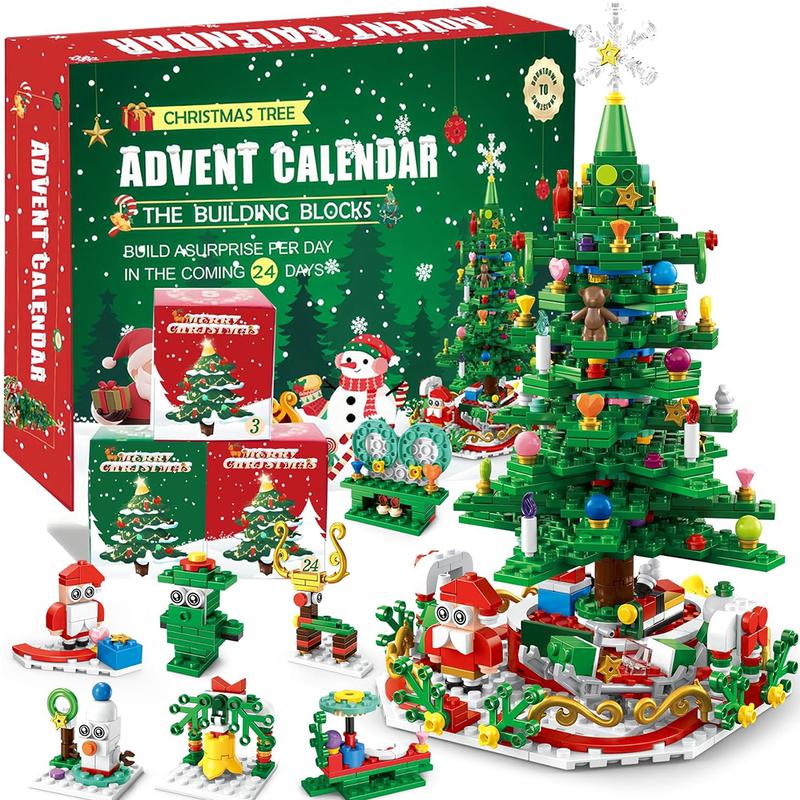 Calendario de Adviento de bloques de construcción de Navidad