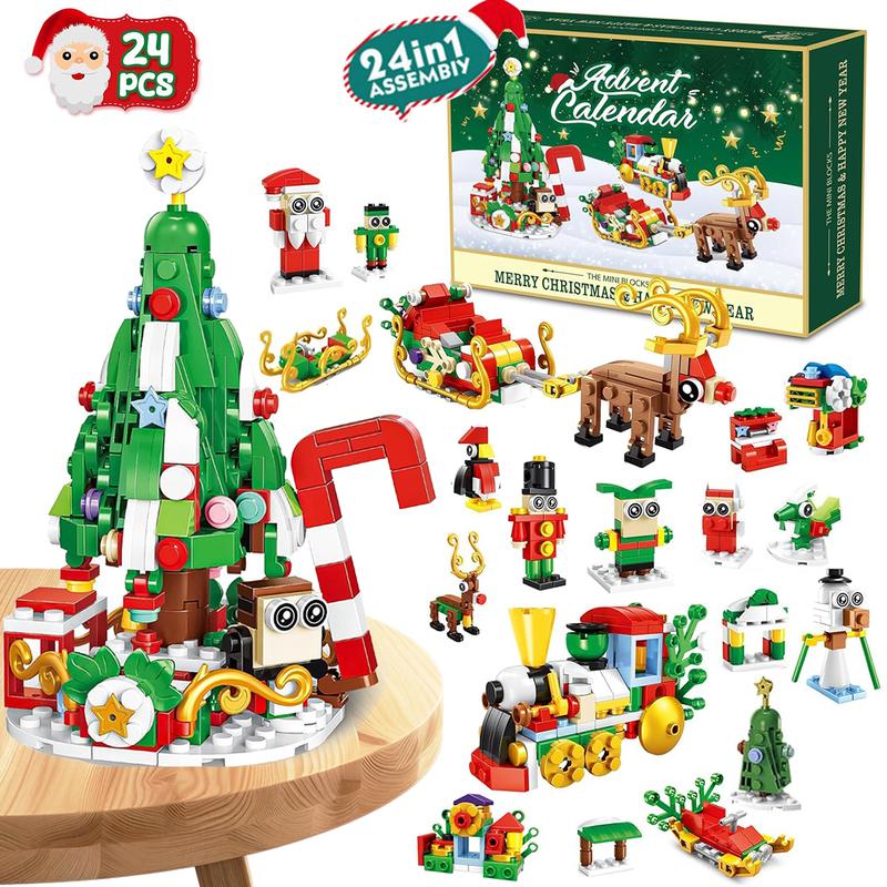 Calendario de Adviento de bloques de construcción de Navidad