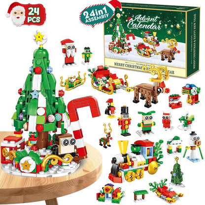 Calendario de Adviento de bloques de construcción de Navidad