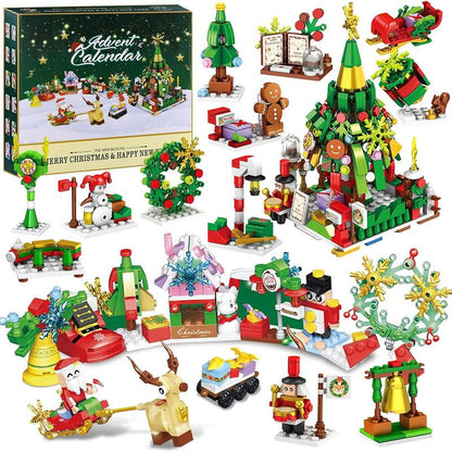 Calendario de Adviento de bloques de construcción de Navidad
